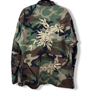 Camouflage M64 Jacket Gold Embroidery, Leaves & Floral Metallic Embellishment